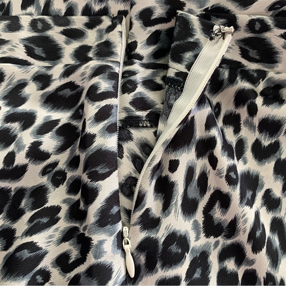 Salt + Soul Womens M Maxi Midi Skirt Gray Black White Leopard Animal Print Silky - Picture 5 of 7